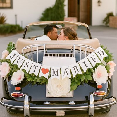 Décoration voiture mariage | Élégance
