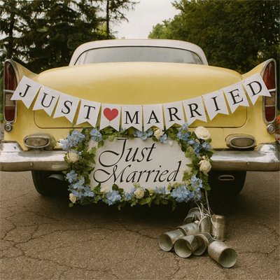 Décoration voiture mariage | Élégance